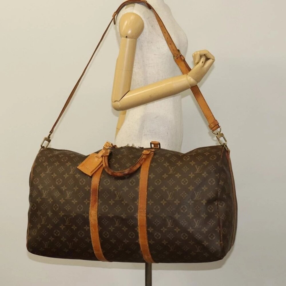 LOUIS VUITTON Monogram Keepall Bandouliere 60 Boston Bag M41412 LV Auth 121115